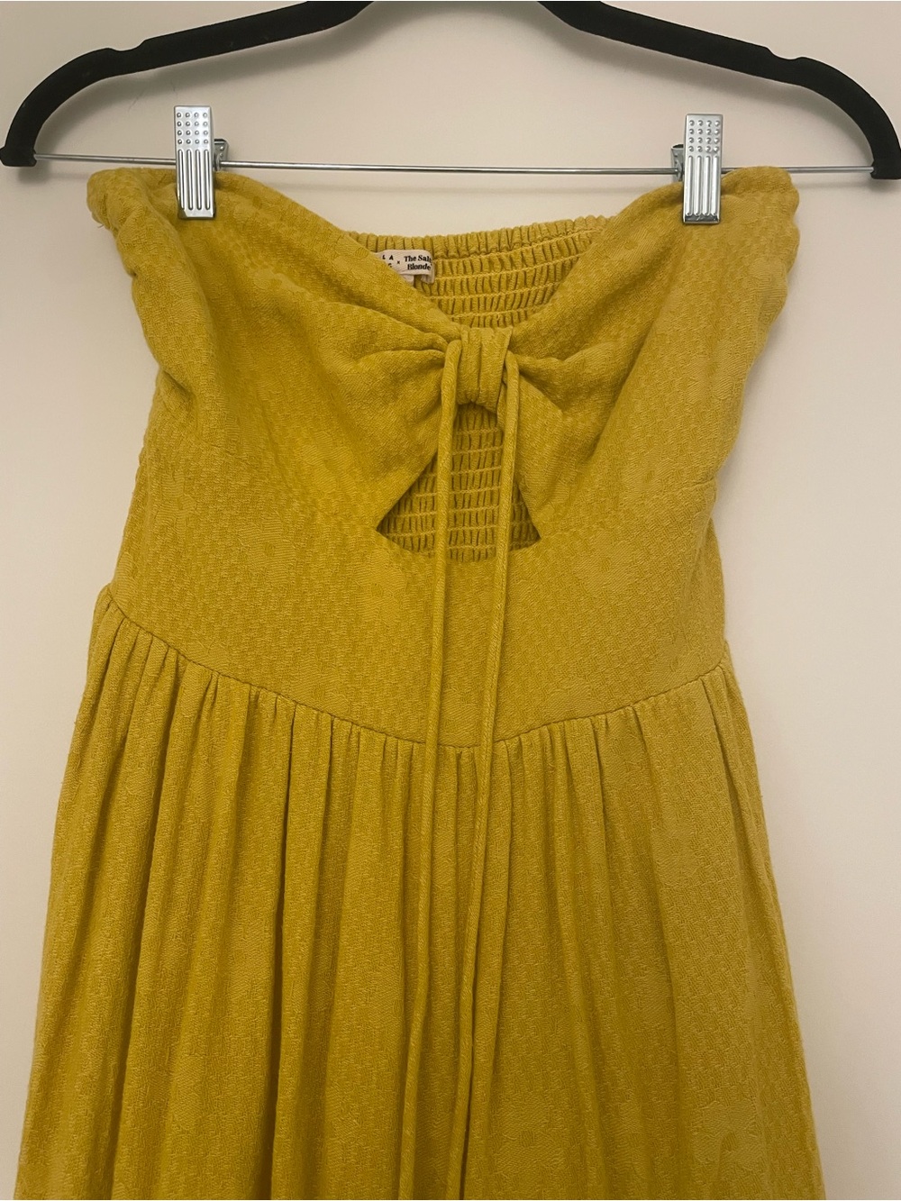 BILLABONG SALTY BLONDE SUNSET GLOW PRINTED COTTON HALTER MAXI DRESS YELLOW XS - Picture 5 of 5